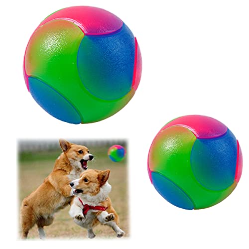 XiXiRan Hundespielball, Hundeball Leuchtend Glow Ball, Hundespielzeug Ball, Kauspielzeug Leuchtball, Glow Ball Hund, Stachelball, Gummi Hundekugel, für Reinigen Sie Ihre Zähne（2 Stücke） von XiXiRan