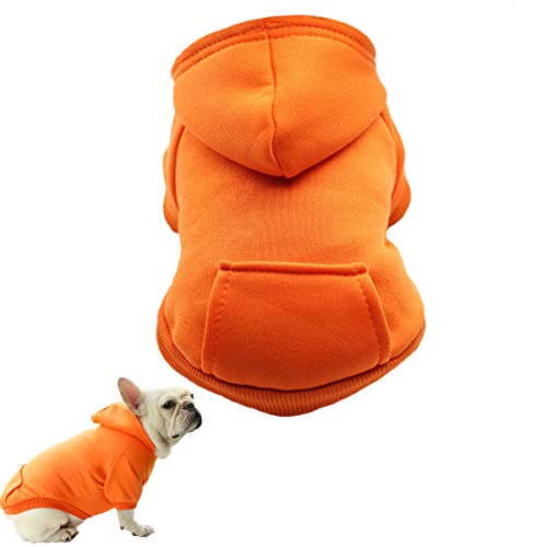 XiXiRan Hunde Hoodie Baumwolle, Hundemantel, Haustier Hund Warm, Mit Kapuze Hund Pullover Haustier Kleidung Hund Katze Kleidung, Hundekleidung Winter (XXL, Orange) von XiXiRan