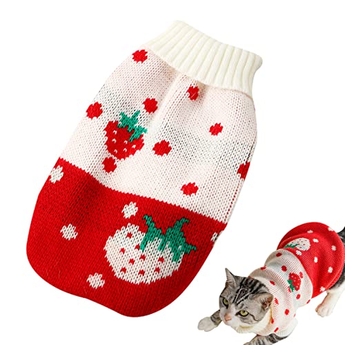 Katzenbekleidung, XiXiRan Katzen Pullover Katze, Katzenkleider für Katzen, Katzen Kleidung Süß, Strickpullover für Katzen, Cat Clothes, Wärme Katzen Pullover, Erdbeerpullover Katzenbekleidung, XiXiRan Katzen Pullover Katze, Katzenkleider für Katzen, Katzen Kleidung Süß, Strickpullover für Katzen, Cat Clothes, Wärme Katzen Pullover, Erdbeerpullover von XiXiRan