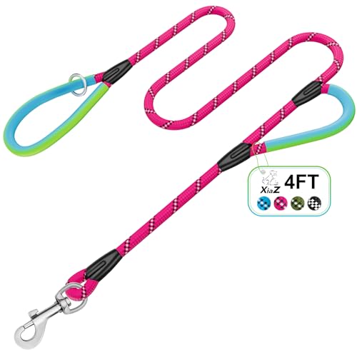 Hundeleine mit doppeltem Griff, 1,2 m, Rot, XiaZ mit zwei Griffen, strapazierfähig, 453,6 kg Stärke, reflektierend, PVC, wasserdichte Griffe, Metallhaken, Doppelgriff für mittlere und große Sicherheit Hundeleine mit doppeltem Griff, 1,2 m, Rot, XiaZ mit zwei Griffen, strapazierfähig, 453,6 kg Stärke, reflektierend, PVC, wasserdichte Griffe, Metallhaken, Doppelgriff für mittlere und große Sicherheit von XiaZ