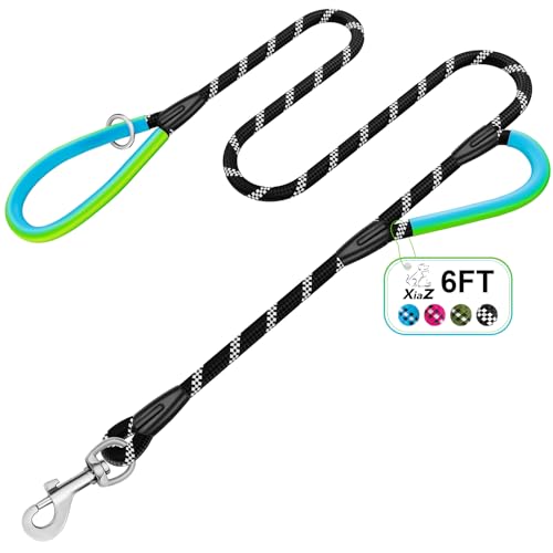 Hundeleine mit doppeltem Griff, 1,8 m, Schwarz / XiaZ mit zwei Griffen, strapazierfähig, 453,6 kg Stärke, reflektierend, PVC, wasserdichte Griffe, Metallhaken, Doppelgriff für mittelgroße und große Hundeleine mit doppeltem Griff, 1,8 m, Schwarz / XiaZ mit zwei Griffen, strapazierfähig, 453,6 kg Stärke, reflektierend, PVC, wasserdichte Griffe, Metallhaken, Doppelgriff für mittelgroße und große von XiaZ