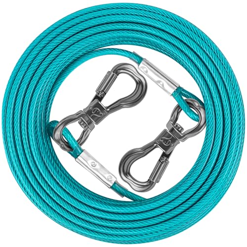 XiaZ Hundeleinenkabel, 3 m lange Hundeleine für den Hof, robuste Hundeleine, für kleine, mittelgroße und große Hunde bis zu 56,7 kg, Blaugrün, 2,4 m XiaZ Hundeleinenkabel, 3 m lange Hundeleine für den Hof, robuste Hundeleine, für kleine, mittelgroße und große Hunde bis zu 56,7 kg, Blaugrün, 2,4 m von XiaZ