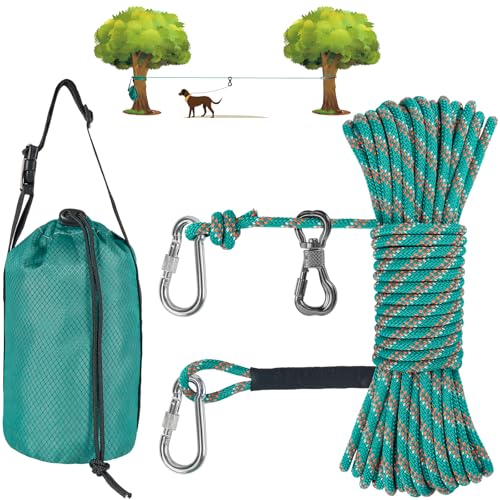 XiaZ Hundeleinenkabel für Camping, 30,5 m, tragbares Trolley-System für Hunde bis zu 90 kg, Hundeleine für Hof, Camping, Parks, Veranstaltungen im Freien, 5 Minuten Aufbau XiaZ Hundeleinenkabel für Camping, 30,5 m, tragbares Trolley-System für Hunde bis zu 90 kg, Hundeleine für Hof, Camping, Parks, Veranstaltungen im Freien, 5 Minuten Aufbau von XiaZ