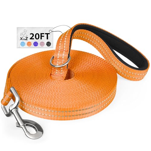 XiaZ Hundetrainingsleine, Nylon, Orange, reflektierend, gepolsterter Griff, 250 kg Tragkraft, geeignet für kleine, mittelgroße Hunde und Katzen, 6 m XiaZ Hundetrainingsleine, Nylon, Orange, reflektierend, gepolsterter Griff, 250 kg Tragkraft, geeignet für kleine, mittelgroße Hunde und Katzen, 6 m von XiaZ