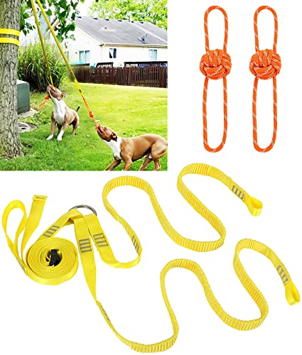 Xiaz Hundespielzeug für zwei Hunde, interaktives Tauziehen für mittelgroße bis große Hunde, Haltegurt zum Ziehen im Freien, mit 2 starken Hundespielseilen, zum Solospielen von XiaZ