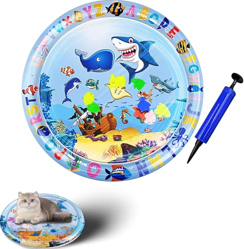 Xiangqianzou Wassermatte Katzen Kratzfest, Hunde-Katzen Spiel & Kühl Wassermatte, Kühlmatte Katze mit Eine Fahrradpumpe, Sommer Aufblasbare Sensorische Wasserspielmatte, Interaktives Spielzeug Xiangqianzou Wassermatte Katzen Kratzfest, Hunde-Katzen Spiel & Kühl Wassermatte, Kühlmatte Katze mit Eine Fahrradpumpe, Sommer Aufblasbare Sensorische Wasserspielmatte, Interaktives Spielzeug von Xiangqianzou
