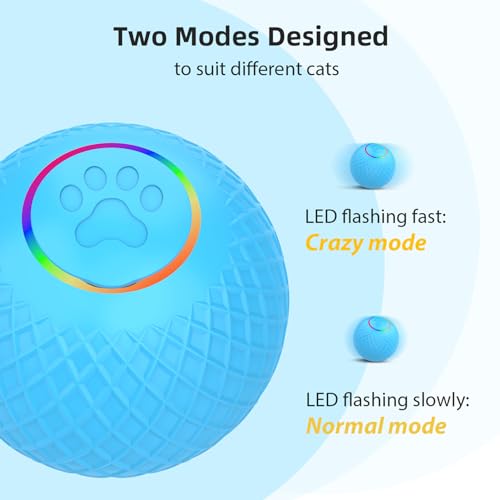 XiaoXIN tzenspielzeugball, Haustierspielzeugball, automatischer leuchtender Rollball für Haustiere, Einzelrsion – Dual-Mode-Design – geräuscharm – p-C-Lade – automatische Hindernisrmeidung – von XiaoXIN