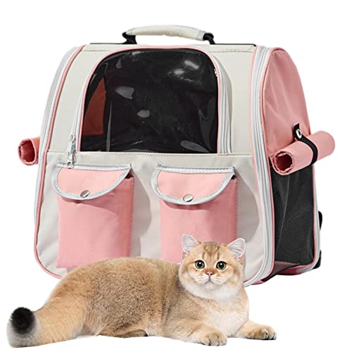 Xiaocao Haustiertragerucksack, Rucksack Katzen Transport, Katze Tragerucksack Reise Fuer Haustier, Tragbare Multi-Pocket Heavy Duty Small Medium Hunde Katzen Haustiere Wandern Camping von Xiaocao