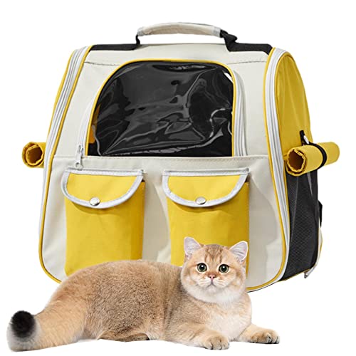 Xiaocao Haustiertragerucksack, Rucksack Katzen Transport, Katze Tragerucksack Reise Fuer Haustier, Tragbare Multi-Pocket Heavy Duty Small Medium Hunde Katzen Haustiere Wandern Camping von Xiaocao