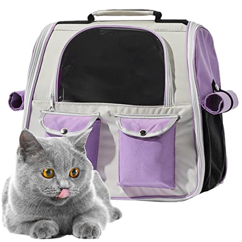 Xiaocao Haustiertragerucksack, Rucksack Katzen Transport, Katze Tragerucksack Reise Fuer Haustier, Tragbare Multi-Pocket Heavy Duty Small Medium Hunde Katzen Haustiere Wandern Camping von Xiaocao