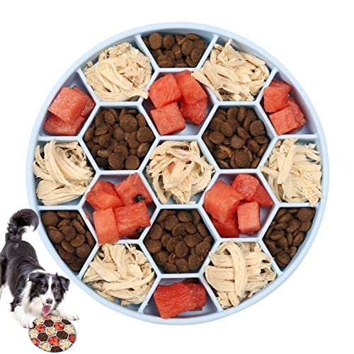 Slow Feeding Hundenapf - Slow Feeder Hundenapf aus Silikon mit sechseckigen Waben,Verhindern des Erstickens Gesunder Design-Hundenapf für große Rassen/mittelgroße Hunde/kleine Rassen Xiaolan von Xiaolan