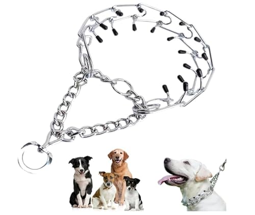 Trainingshundefolger, abnehmbares Hundehalsband aus Metall, Eisen, Stimulationskette, Haustierprodukte, Hundehalsband (Halsgröße 28–42 cm) von Xiaoluoli