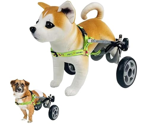 Xiaoluoli Hunderollstuhl 2-Rad Haustier Rollstuhl Verstellbarer Hunderollstuhl Geeignet für Haustiere mit Hinterbeinbehinderungen, Lähmungen, Verletzungen und Gliedmaßenschwäche (XS) von Xiaoluoli