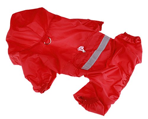 XIAOYU einstellbare Pet Hund wasserdichte Overall Regenmantel Jacke mit sicheren reflektierenden Streifen, rot, XS XIAOYU einstellbare Pet Hund wasserdichte Overall Regenmantel Jacke mit sicheren reflektierenden Streifen, rot, XS von XIAOYU