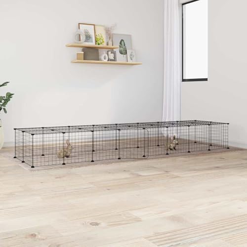 36-TLG. Haustierkäfig mit Tür, Xichuzi Meerschweinchen Käfig, Meerschweinchen Gehege, Kleintierkäfig, Hasenkäfig, Freigehege Für Kaninchen, Kaninchenstall, Kaninchengehege, Schwarz 35x35 cm Stahl von Xichuzi