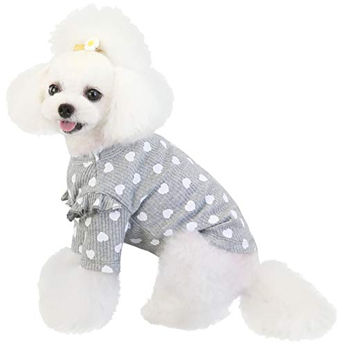 XiinxiGo Cotton Hundekleidung SüßHunde-T-Shirts Kleidung, Baumwollhemden Weich und atmungsaktiv, Hundehemden Bekleidung Fit für kleine extra kleine mittlere Hundekatze,Grau,2XL von XiinxiGo