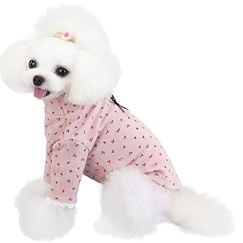 XiinxiGo Dog Hemd, Pet Vintage Style Shirt Haustier-Hundekleidung, Cat Plaid Kleidung Hemd weich und bequem,Rosa,M von XiinxiGo