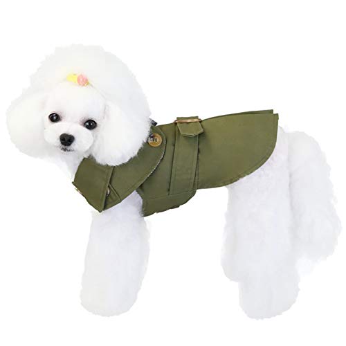 XiinxiGo Wintermantel für Hunde, Warmes Außenjacke für Hunde mit Rollkragenschal Einstellbar Wasserdicht Winddicht Welpenweste Weiches Haustier,Armeegrün,L von XiinxiGo