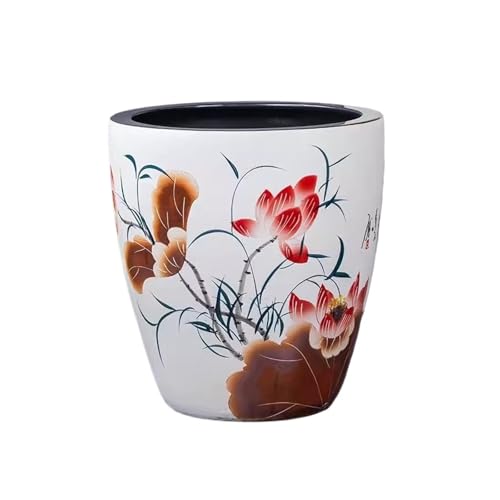 Xilin-872 Aquarien Erhöhter Keramik-Aquarium im chinesischen Stil, for Terrasse, Garten, Aquarium, Wassertank, Vintage-Ornamente for die Terrasse im Freien, Wohnzimmer Desktop-Aquarium(M) von Xilin-872