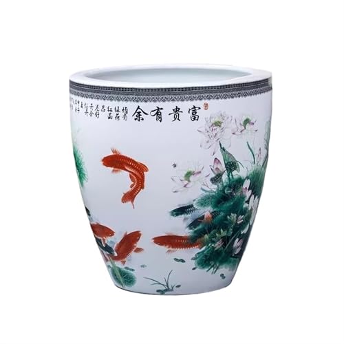 Xilin-872 Aquarien Vintage Keramik Aquarium Hydrokultur Lotus Seerose Blumentopf Wassertank Terrasse Wohnzimmer Dekoration Desktop-Aquarium(S) von Xilin-872