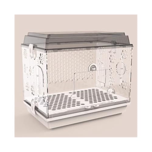 Vogelkäfig Transparenter Papageienkäfig aus Acryl, großer Ziervogelkäfig, ausziehbares Chassis, leicht zu reinigen(Grigio) von Xilin-872
