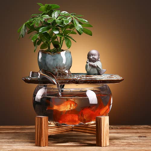 Aquarien Bürodekoration Aquarium Box Dekoration Aquarium Aquarium Kleine Fischtank Umlaufende ökologische Landschaftsdekoration Desktop-Aquarium(6) von Xilin-872