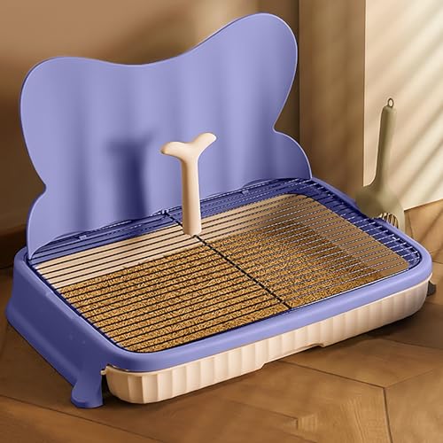 Tragbarer Hunde-PIPI-Pad-Halter, Spritzwand-Welpennetz-Trainingstoilette, mit abnehmbarem Pfosten, geeignet für mittelgroße bis große Hunde (Farbe: Blau) Warm as Ever von Ximengyuan