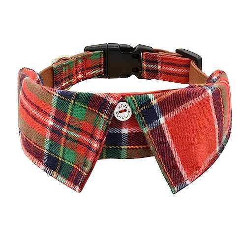 Ximipet Hundehalsband Fliege, Einzigartiges Umsatzhalsband Plaid Hundehalsbänder für kleine, mittelgroße und große Hunde (klein, Weihnachtsrot kariert) von Ximipet