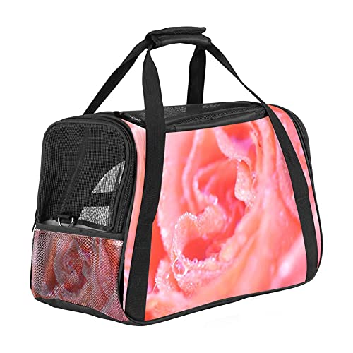 Xingruyun Hundetragetasche Pinke Rose Katzentragetasche Faltbare Transporttasche Atmungsaktiv Haustiertasche Für Katzen Und Hunden 43x26x30 cm von Xingruyun