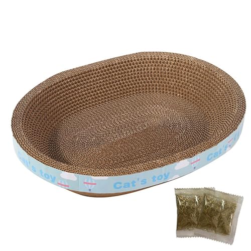 Cat Scratch Board - Wellenförmiges Wohnzimmerbett, Katzenmotiv, gestreift, mit Trainingsspielzeug für Haustiere, Grasresistent, für verschiedene Rassen Cat Scratch Board - Wellenförmiges Wohnzimmerbett, Katzenmotiv, gestreift, mit Trainingsspielzeug für Haustiere, Grasresistent, für verschiedene Rassen von Xinhuju