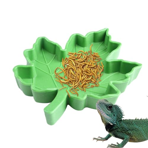 Futterschale für Reptilien – rutschfeste Futterschale in Form eines Ahornblatts für kleine Tiere | bunte Futterschale für Schildkröten, Schlangen, niedliche Reptilienplatte von Xinhuju