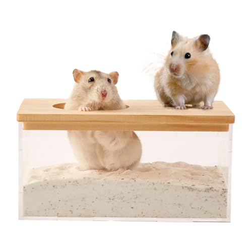 Hamstersand-Badewannenbox – Transparenter Ausgrabungsraum, geräumige Toilette für Haustiere | Duschbehälter mit großem Fassungsvermögen, robuster Badezimmerraum von Xinhuju