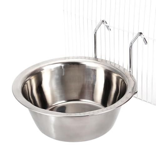 Hundewasserschale für Käfig | Auslaufsicherer Wasserspender aus Edelstahl für Katzen mit Haken, hängende Katzentränke, tragbare Hundehütte für Haustiere im Innenbereich von Xinhuju