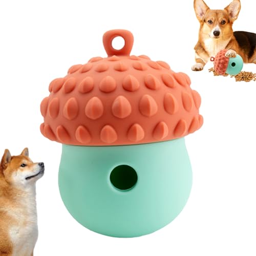 Interaktiver Hundefutterspender - bissresistente Kauenballspielzeug | Langsame Fütterung behandeln Ball mit Molarenreinigung, Langeweile Relief -Puzzlespielzeug für Hunde, lustiges Training und Fütter von Xinhuju