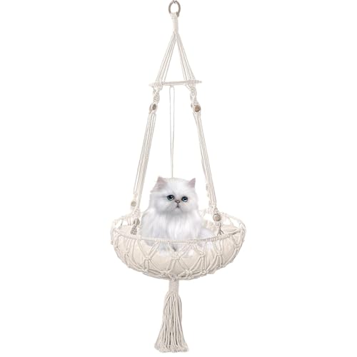 Katzenschaukelbett, Katzenschaukelbett zum Aufhängen an der Wand - Katzenschaukelbett Bequeme Makramee Katzenhängematte Katzenhängematte Handgestrickt Boho für Wand Decke ba Katzenschaukelbett, Katzenschaukelbett zum Aufhängen an der Wand - Katzenschaukelbett Bequeme Makramee Katzenhängematte Katzenhängematte Handgestrickt Boho für Wand Decke ba von Xinhuju