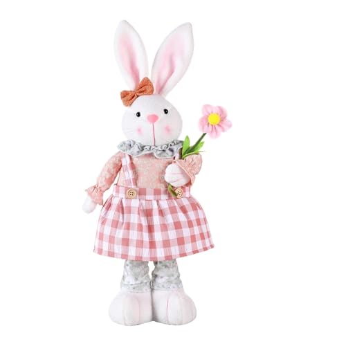 Osterhasen-Dekorationen, Osterhasen-Dekorationen, Kaninchenfüllung mit einziehbaren Beinen, von 40 bis 55 cm in Befestigungsblumen und Karotten für den Osterurlaub von Xinhuju