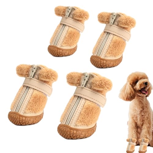 Rutschfeste Hundestiefel für kleine Rassen - Winterpfotenschützer, atmungsaktive wasserdichte Plüschstiefel | Bequeme warme Stiefel für Welpen, Katzen und C Rutschfeste Hundestiefel für kleine Rassen - Winterpfotenschützer, atmungsaktive wasserdichte Plüschstiefel | Bequeme warme Stiefel für Welpen, Katzen und C von Xinhuju