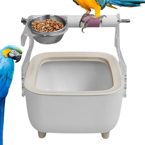 Vogeltoilettenhalter, Vogeltoilettenhalter mit Eimer, Trainingsgerät für Vogel-Schreibtische, Mahlstation mit Futterschale für Papageien Vogeltoilettenhalter, Vogeltoilettenhalter mit Eimer, Trainingsgerät für Vogel-Schreibtische, Mahlstation mit Futterschale für Papageien von Xinhuju
