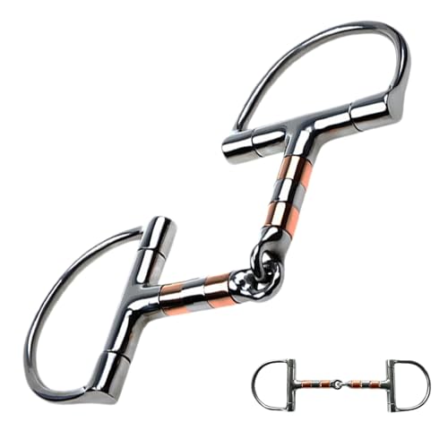 Xinhuju Edelstahl -Pferdesnaffeln - D -Ring -Einzelfugenbit Mit Kupferrolle | Professionelles Snaffle -Bit Für, Bequemes Mundstück, Langlebiges Und Zuverlässiges Reitpferd von Xinhuju
