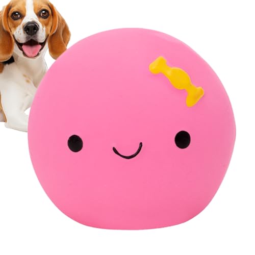 Xinhuju Eierballhundspielzeug | Lustiger Hund Latex Gummi süße Eierpuppe Form Quietschender Ball - weiche tierische vierfarbige interaktive Fetchkugel für Innen- und Außenbereiche von Xinhuju