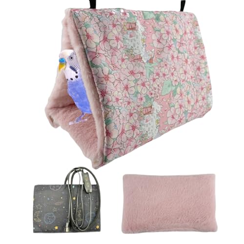Xinhuju Selakeet warmes Haus | Plüschfutter Vogel Nest | Beheizter Cockatiel House Abnehmbares USB -Schlafpad für Blockgie Medium Parrot Abnehmbares Heizkissen Gemütlich warmes Nest von Xinhuju