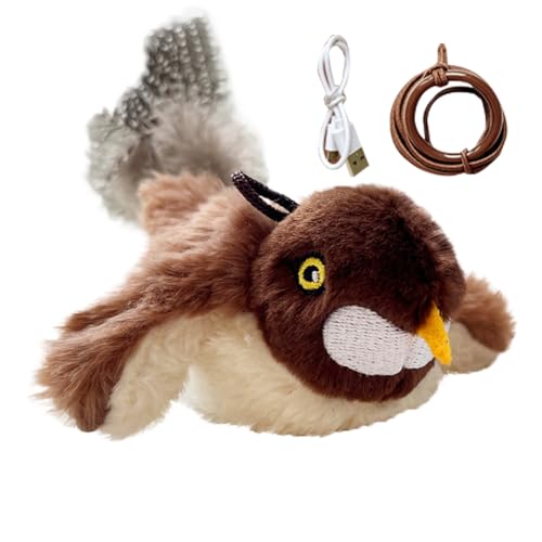 Xinhuju Vogel Katzen Spielzeug - Flatternde Flügel Spatz Katzenangel - Realistisches Plüschtier zur Beschäftigung mit Jagdspielen für Bewegung & Indoor-Aktivität Xinhuju Vogel Katzen Spielzeug - Flatternde Flügel Spatz Katzenangel - Realistisches Plüschtier zur Beschäftigung mit Jagdspielen für Bewegung & Indoor-Aktivität von Xinhuju