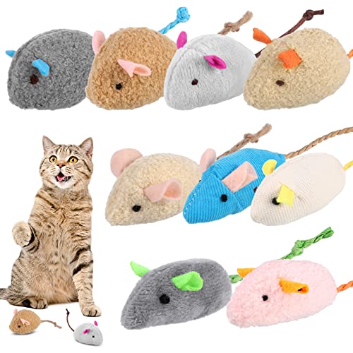 Xinstroe 9 Stück Katzenminzen Spielzeug, Plüsch Maus Kitten Spielzeug Katzenspielzeug mit Katzenminze Mäuse Catnip Toy katzenspielzeug fur Katze und Kitten von Xinstroe