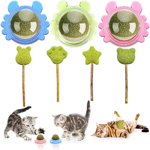 Xionghonglong Katzenminze Ball,7 Stück Natürliche Spielzeug für Katzen Lecken,mit Katzenminze Sticks für Katzen,Drehbare Zahnreinigung Dental,für Kätzchen,Natürliches drehbares Katzenspielzeug Xionghonglong Katzenminze Ball,7 Stück Natürliche Spielzeug für Katzen Lecken,mit Katzenminze Sticks für Katzen,Drehbare Zahnreinigung Dental,für Kätzchen,Natürliches drehbares Katzenspielzeug von Xionghonglong