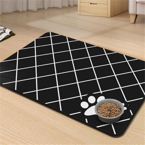 Napfunterlage Hund Rutschfest Super SaugfäHige Futtermatte FüR Hund Und Katze Rutschfeste Katzen Futternapf Unterlage Waschbar Futterunterlage Matte FüR Katzen Und Hunde Pet Mat (60x90cm,Farbe 8) von Xisnuient