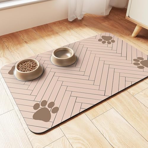 Xisnuient Haustiermatte für Hund & Katze, Silikon, Rosa, 40x60 cm, Futternapf Unterlage, Wasserdicht, Rutschfest, Katzennapf Futtermatte von Xisnuient