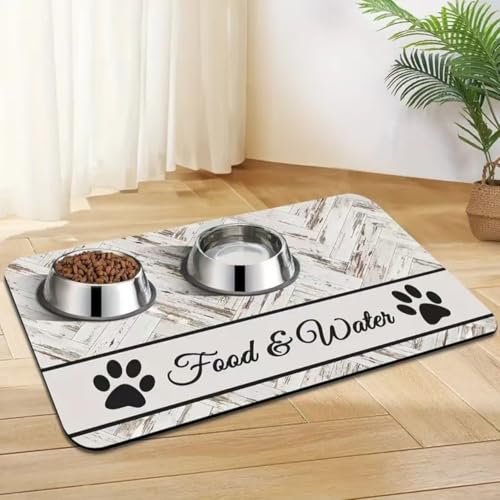 Platzdeckchen für Haustiere,Schnelltrocknende Futtermatte aus Kieselgur für Hunde und Katzen – Spritzwassergeschützt Saugfähig Leicht zu Reinigen Waschbare Pet Feeding Mats (Beige,40x60 cm) von Xisnuient