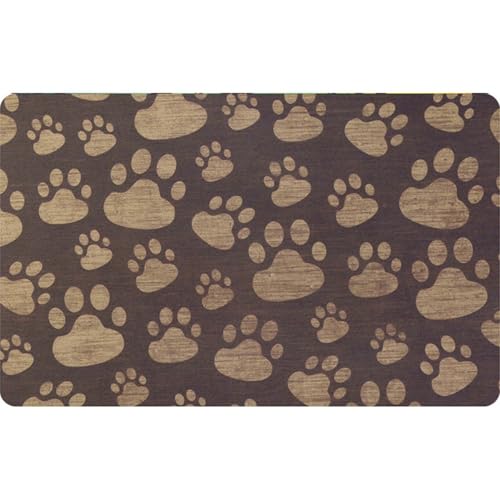 Platzsets für Haustiere,Unterlage für Hundenapf,Trink und Futternäpfe Sind für Hunde Katzen,Schnelltrocknendes Pad,Wasserdicht Unterlage für Futternäpfe,Futtermatte (Braun,80x120 cm) von Xisnuient