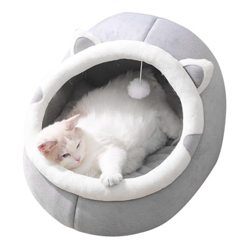 Katzenbetten für Indoor-Katzen, Katzenhaus mit hängendem Teaser-Spielzeug, 2 in 1 Katzenhöhle zum Spielen und Schlafen, Haustierbett für Katzen und kleine Hunde Katzenbetten für Indoor-Katzen, Katzenhaus mit hängendem Teaser-Spielzeug, 2 in 1 Katzenhöhle zum Spielen und Schlafen, Haustierbett für Katzen und kleine Hunde von Xistuoz