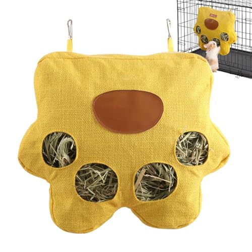 Xistuoz Heusack - Sack Heusack Fütterung - 4-Loch Snackspender zur Anreicherung Hamster Schildkröten Käfig Stall Indoor Garten Bauernhof von Xistuoz